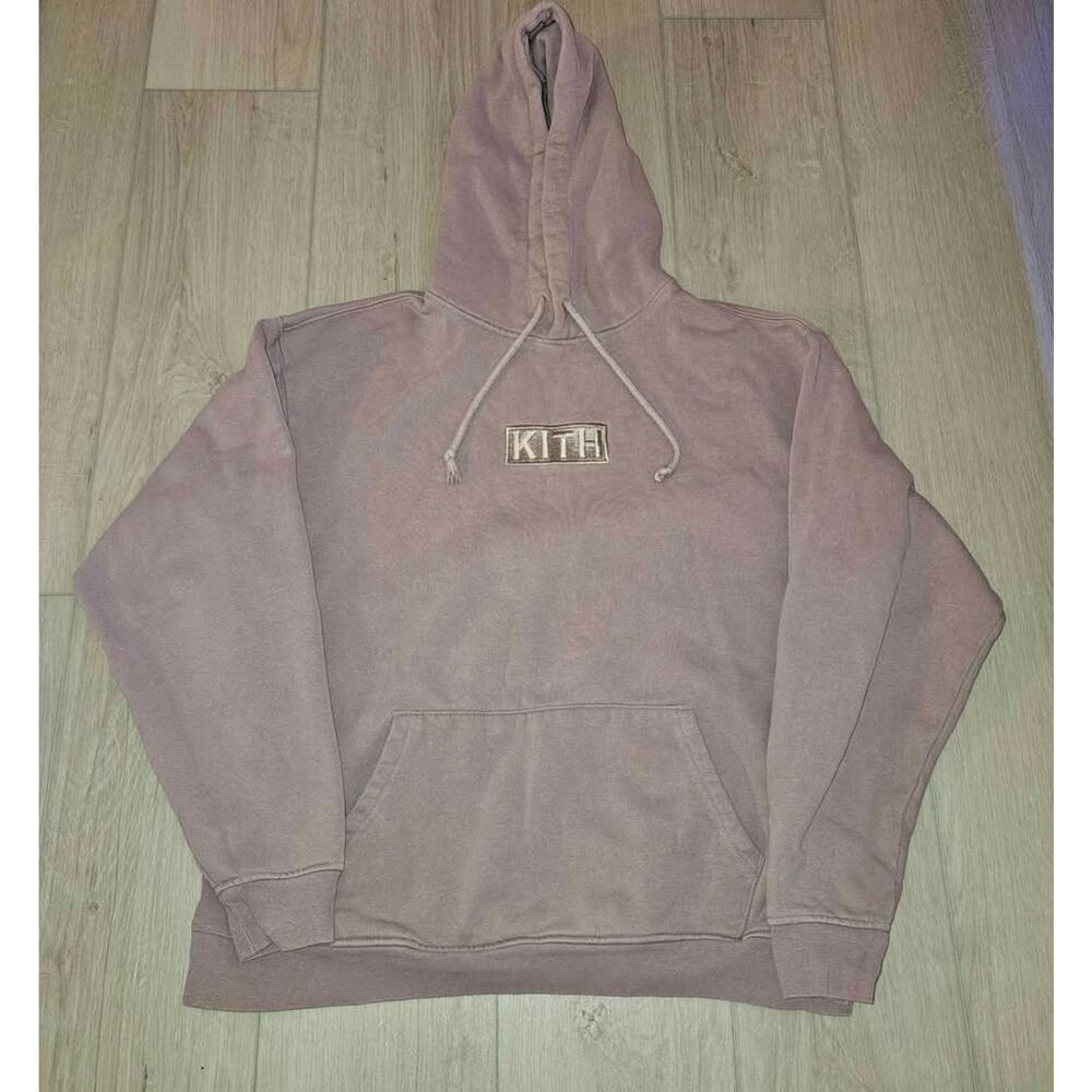 KITH Beige/Pink "Cinder" Box Logo Hoodie